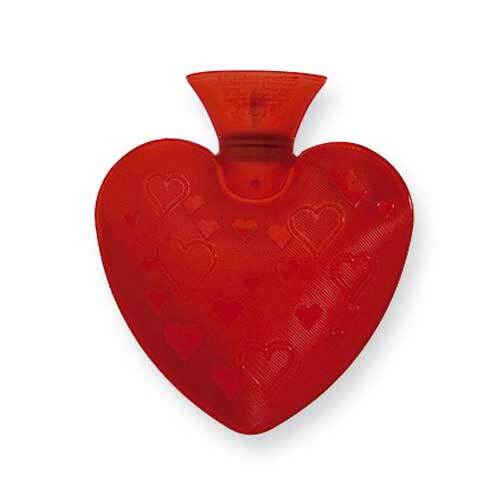 Fashy W&auml;rmflasche transparent Herzform rot - 1