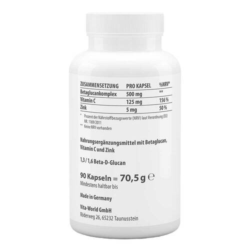Betaglucan 500 + Vitamin C + Zink Kapseln - 2