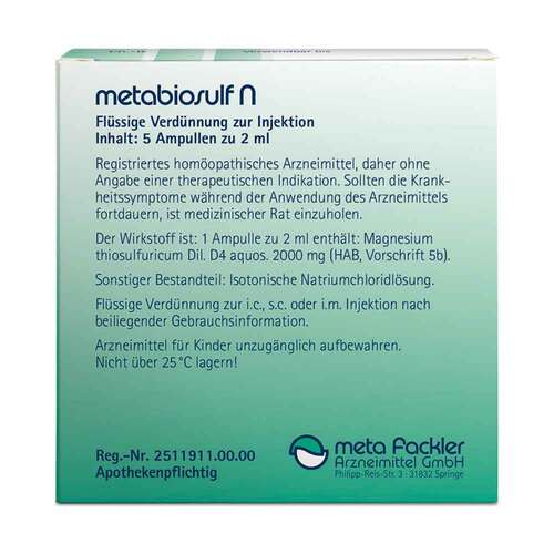 Metabiosulf N Injektionsl&ouml;sung - 2