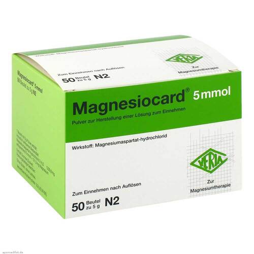 Abbildung: Magnesiocard 5 mmol Pulver Pulver zur Herstellung einer Lösung zum Einnehmen, 50 St PZN 01667864