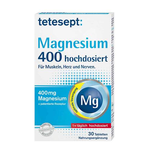 Abbildung: Tetesept Magnesium 400 hochdosiert Filmtabletten Filmtabletten, 30 St PZN 02397970
