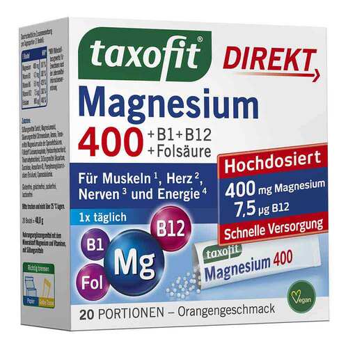 Taxofit Magnesium 400 + B1 + B6 + B12 + Fols&auml;ure 800 Granulat - 1