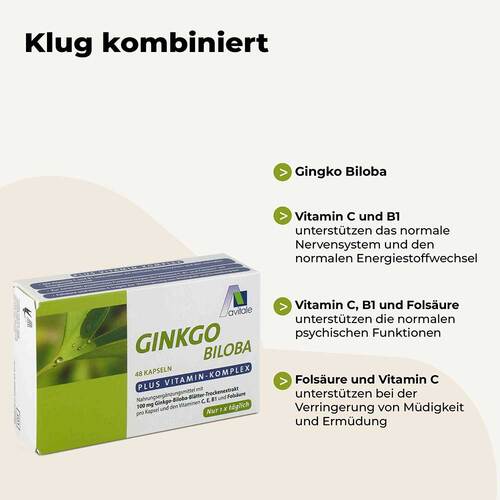 Ginkgo 100 mg Kapseln + B1 + C + E - 2