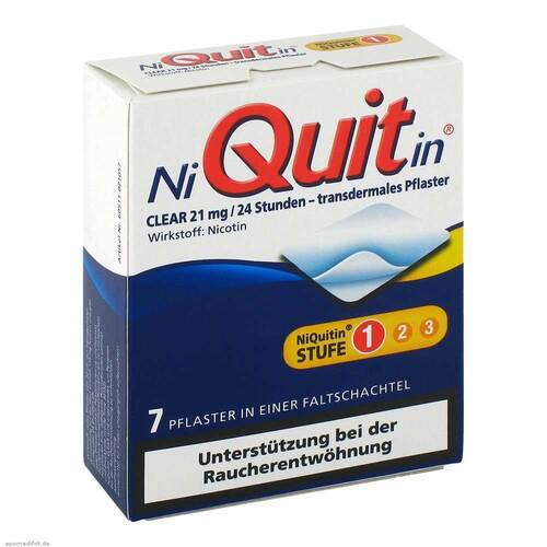 Abbildung: Niquitin Clear 21 mg transdermale Pflaster Pflaster transdermal, 7 St PZN 02919670