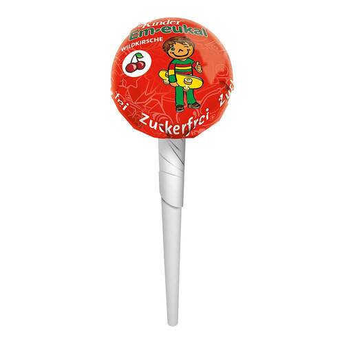 Abbildung: Kinder Em-eukal Traubenzucker Lolly Wildkirsche zuckerfrei Bonbons, 10 g PZN 03296745