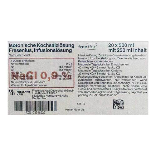 Isotonische Kochsalzlösung 500ml halbgefüll.freeflex - 2
