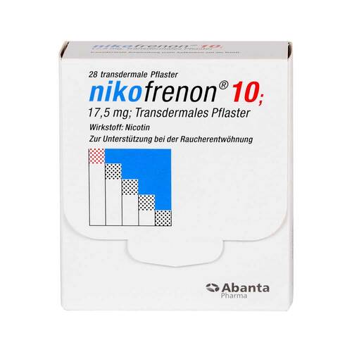Abbildung: Nikofrenon 10 transdermale Pflaster Pflaster transdermal, 28 St PZN 03749744
