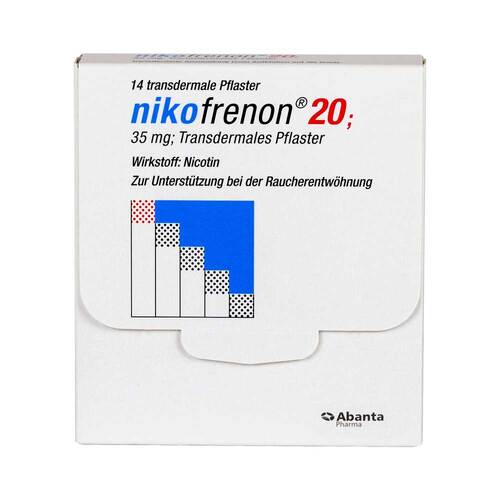 Abbildung: Nikofrenon 20 transdermale Pflaster Pflaster transdermal, 14 St PZN 03749767