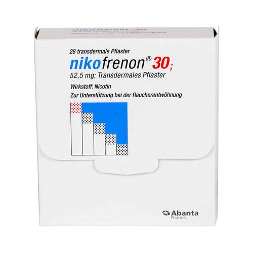 Abbildung: Nikofrenon 30 transdermale Pflaster Pflaster transdermal, 28 St PZN 03749810