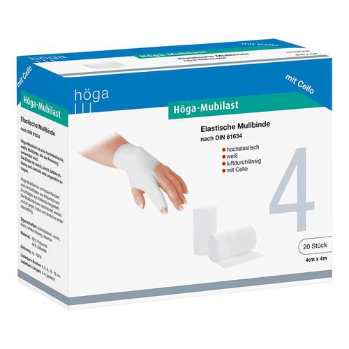 H&ouml;ga Mubilast Fixierbinde 4cmx4m mit Cellophan - 1