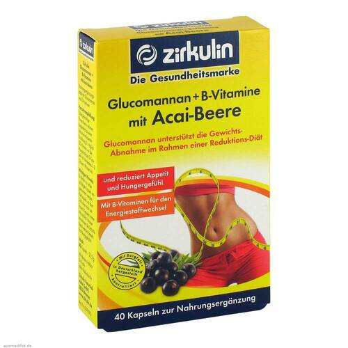 Abbildung: Zirkulin Glucomannan + B-Vitamine mit Acai-Beere Kapseln Kapseln, 40 St PZN 04570970