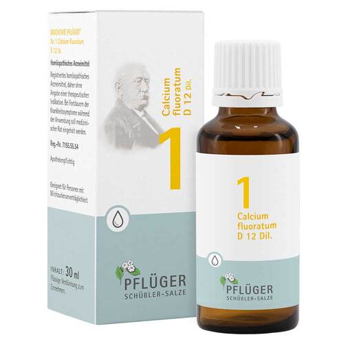 Abbildung: Biochemie Pflüger 1 Calcium fluoratum D 12 Tropfen Tropfen, 30 ml PZN 06323543