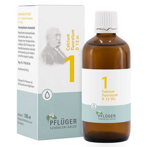 Abbildung: Biochemie Pflüger 1 Calcium fluoratum D 12 Tropfen Tropfen, 100 ml PZN 06323684