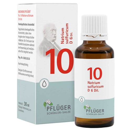 Abbildung: Biochemie Pflüger 10 Natrium sulfuricum D 6 Tropfen Tropfen, 30 ml PZN 06324732