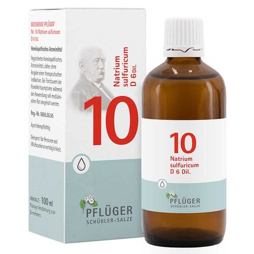 Abbildung: Biochemie Pflüger 10 Natrium sulfuricum D 6 Tropfen Tropfen, 100 ml PZN 06324749