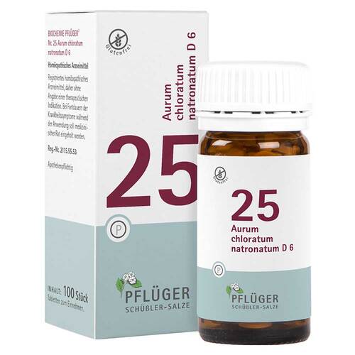Abbildung: Biochemie Pflüger 25 Aurum chloratum Natrium D 6 Tabletten Tabletten, 100 St PZN 06327328
