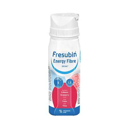 Abbildung: Fresubin Energy Fibre Drink Erdbeere Trinkflasche Lösung, 4X200 ml PZN 06698591