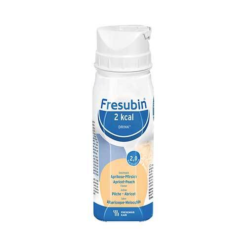 Abbildung: Fresubin 2 kcal Drink Aprikose Pfirsich Trinkflasche Lösung, 4X200 ml PZN 06964704