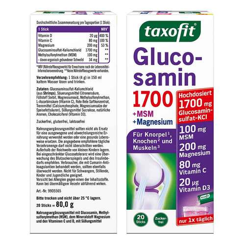 Taxofit Glucosamin 1700 + MSM + Magnesium Sticks - 8