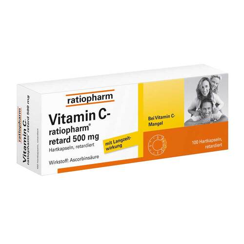 Abbildung: Vitamin C ratiopharm retard 500 mg Kapseln Retard-Kapseln, 100 St PZN 07260885