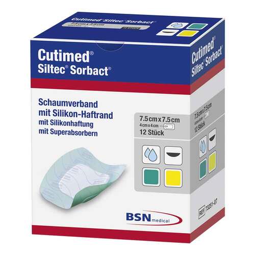 Cutimed Siltec Sorbact PU-Verband 7,5x7,5 cm - 1