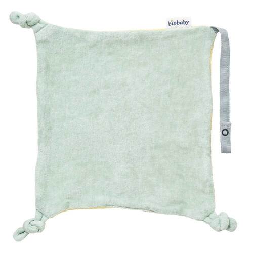 Biobaby Schnullertuch gelb/grau 20x20cm - 2