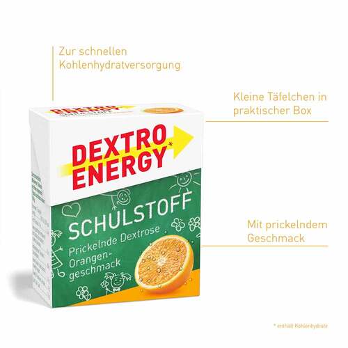 Dextro Energy Schulstoff Orange T&auml;felchen - 2