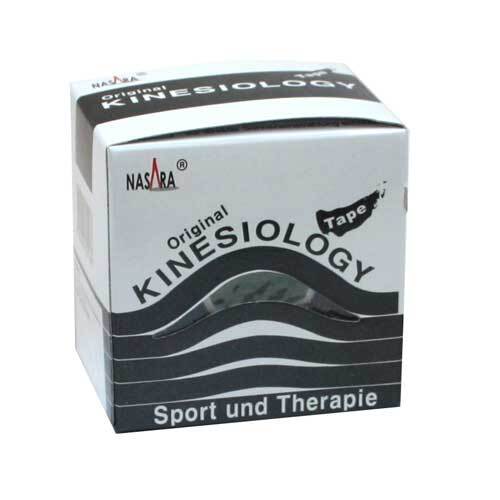 Abbildung: Nasara Kinesio Tape 5 cm x 5 m schwarz inkl.Spenderbox Pflaster, 1 St PZN 09288770
