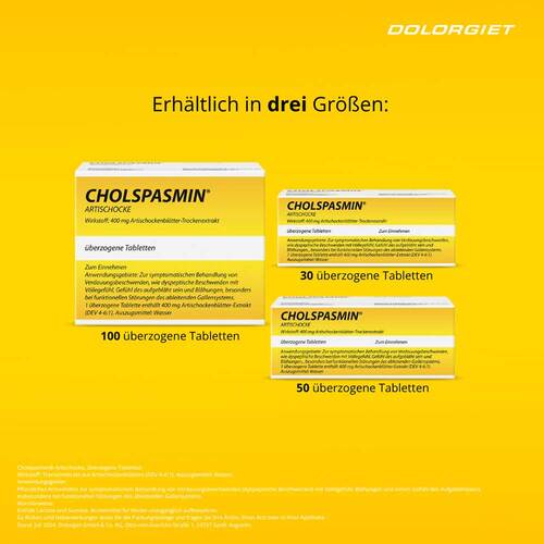 Cholspasmin Artischocke &uuml;berzogene Tabletten - 4