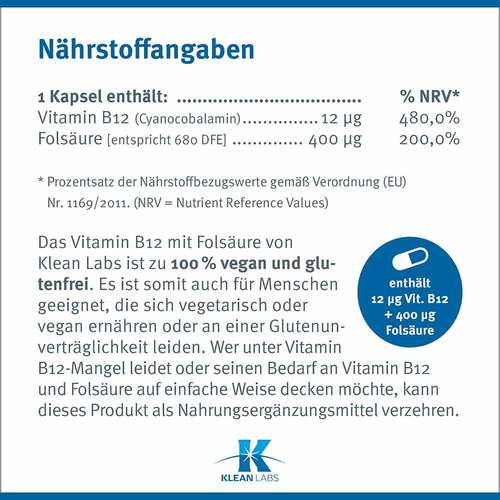 Vitamin B12 + Fols&auml;ure Kapseln - 5