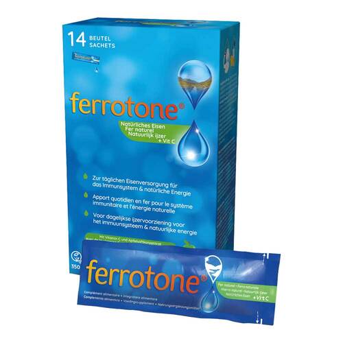 Abbildung: Ferrotone Eisen mit Apfelkonzentrat und Vitamin C Beutel, 14X25 ml PZN 10399670