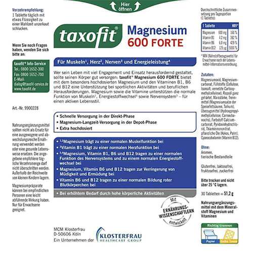 Taxofit Magnesium 600 Forte Depot Tabletten - 2