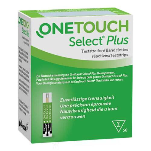 Abbildung: One Touch Selectplus Blutzucker Teststreifen Teststreifen, 50 St PZN 10963219