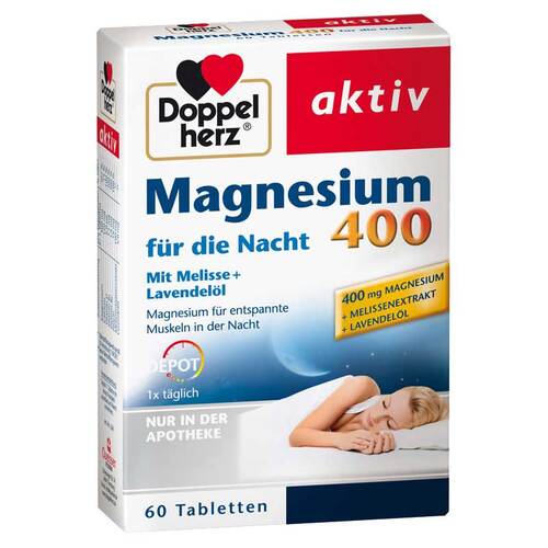 Abbildung: Doppelherz Magnesium 400 für die Nacht Tabletten Tabletten, 60 St PZN 11119879