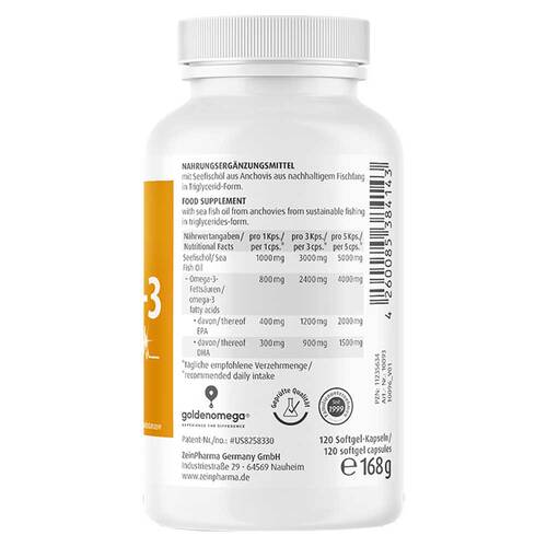 Omega-3 Gold Herz DHA 300mg / EPA 400mg Softgelkapseln  - 3