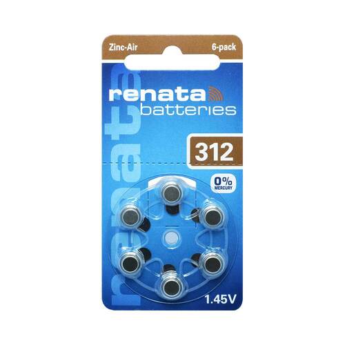Renata H&ouml;rger&auml;te Batterien ZA 312 DP6 0% HG - 1