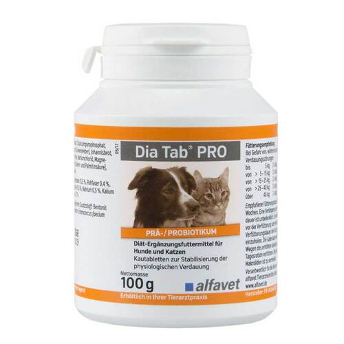Abbildung: Dia Tab Pro Kautabletten für Hunde und Katzen Kautabletten, 100 g PZN 11714398