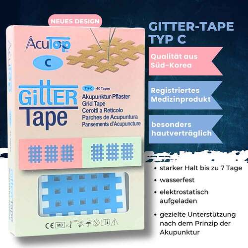 Gitter Tape Acutop Akupunkturpflaster 2x3 cm blau - 4