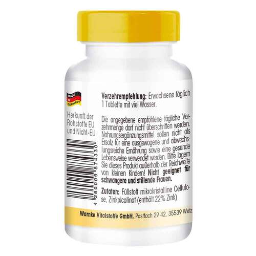 Zinkpicolinat 15 mg Zink Tabletten - 3