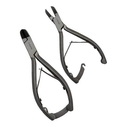 Nagelzange 14 cm gerade Doppelfeder Sperre rostfrei - 2