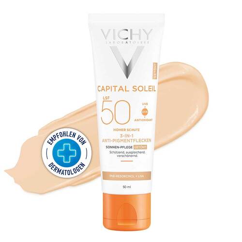 Abbildung: Vichy Idéal Soleil Anti Pigmentflecken Creme LSF 50 + Creme, 50 ml PZN 12502698