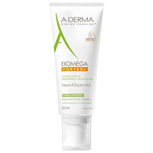 Abbildung: A-Derma Exomega Control Intensiv Körpermilch steril Milch, 200 ml PZN 12895025