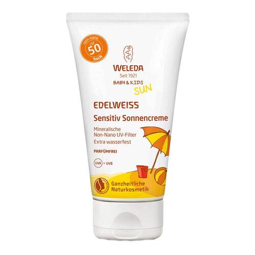 Abbildung: Weleda Edelweiss Sensitiv Sonnencreme LSF 50 Baby & Kids Creme, 50 ml PZN 13346680