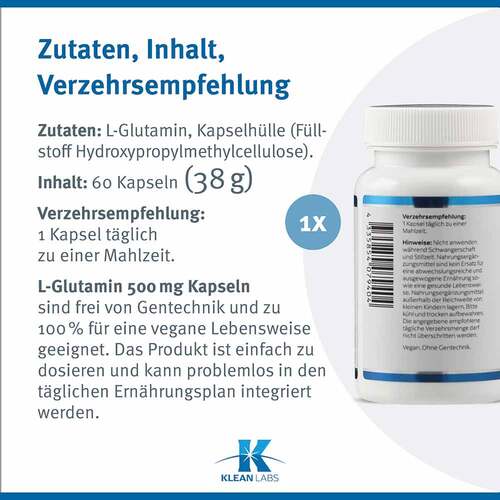 L-Glutamin 500 mg Kapseln - 6