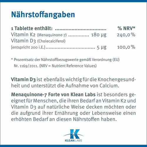 Menaquinone-7 Forte Vitamin K2 180 µg Kapseln - 5