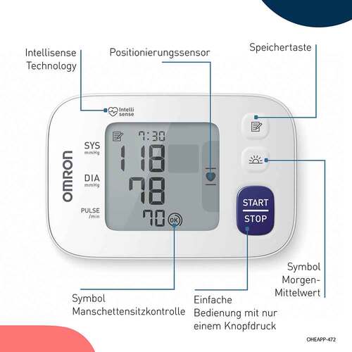 Omron RS4 Hem-6181-E Handgelenk Blutdruckmessgerät - 8