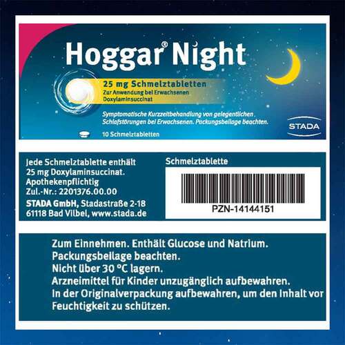Hoggar® Night 25 mg Doxylamin Schlaf-Schmelztabletten - 4