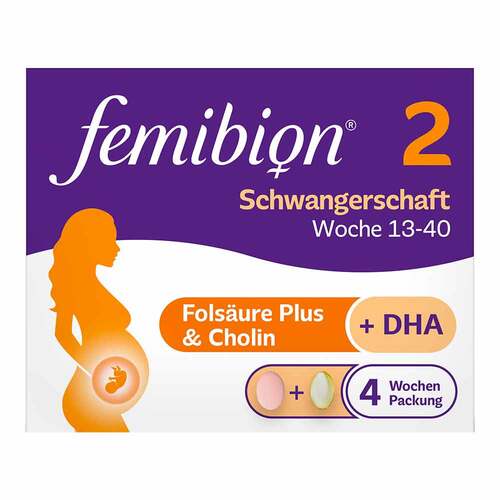 Femibion 2 Schwangerschaft in der 4-Wochen-Packung mit je 28 Tabletten und Kapseln - 1