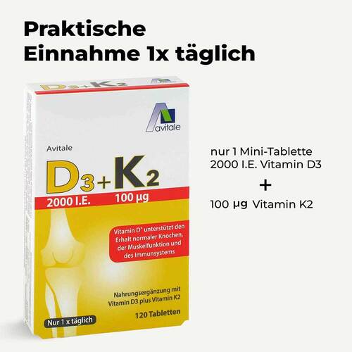 Vitamin D3 + K2 2000 I.E. Tabletten - 3