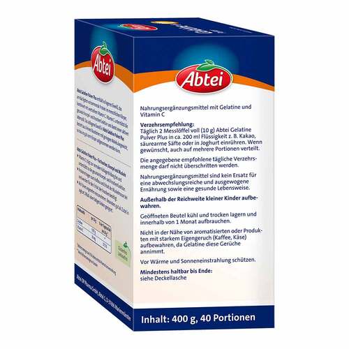 Abtei Gelatine Plus Vitamin C Pulver - 3